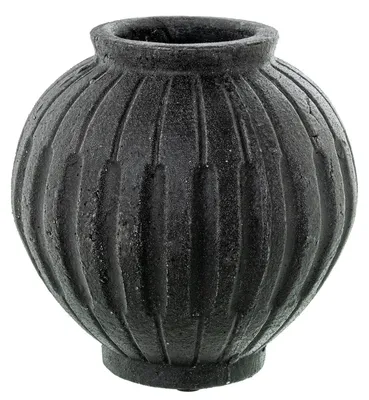 Produktbild von DRW Tischvase aus Keramik, Schwarz, 21 x 21 x 20 cm