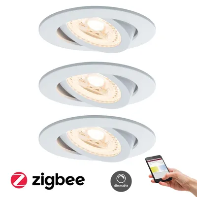 Zdjęcie produktu dla Paulmann 500.64, Oświetlenie miejscowe wpuszczane, 3 szt., LED, 180 lm, 230 V, Biały