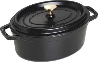 Produktbild von Staub Cocotte, 23 cm | Schwarz | oval | Gusseisen (40500-231-0)