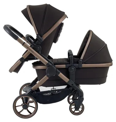 Produktbild von ICandy Peach 7 Doppelkinderwagen – Essential Bundle - Pecan
