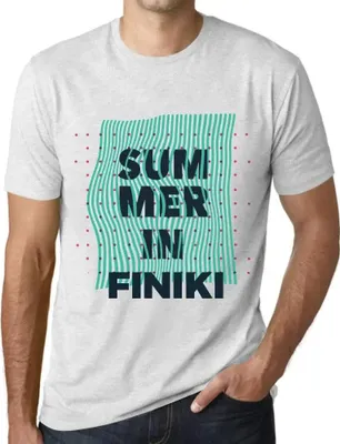 Produktbild von Herren Grafik T-Shirt Sommer in Finiki – Summer In Finiki – Öko-Verantwortlich Vintage Jahrgang Kurzarm Lustige Druck Geburtstag Geschenk Mann