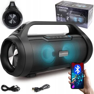 Obrázek produktu pro Bluetooth Reproduktor Bezdrátový Boombox Usb Sd Fm Manta Spk215 Výkonná Baterie