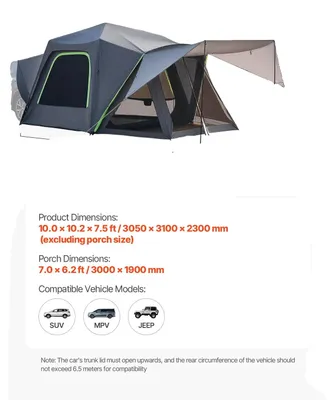 Image de Tente pour SUV, double fonction, imperméable et spacieuse, 3 x 3 m