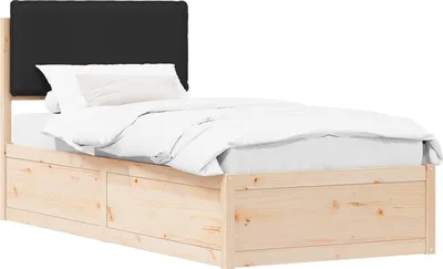 Obrázok produktu pre Rám postele s čalúneným čelom Čierna 100 x 200 cm