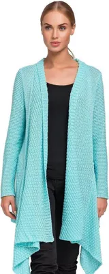 Produktbild von Damen Strickjacke Sweats Poncho Umhang Cardigan Jacke, Gr. S/M Mintgrün