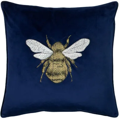 Image de Paoletti - Housse de coussin "Hortus Bee" RV2110 (50 cm x 50 cm) (Bleu marine)