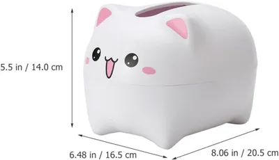 Produktbild von Kawaii-Katzen-Taschentuchbox, Papiertaschentuchspender für Büro, Zuhause und als Dekoration, kompakt und leicht