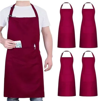 Produktbild von Wasserdichter Schurz mit 2 Taschen, rot, für Küchenarbeiten