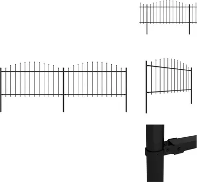 Image de vidaXL Clôture de jardin avec pointes de lance Acier (1,25 - 1,5) x 3,4 m Noir - Panneaux de clôture