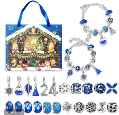 Produktbild von Adventskalender - Armbänder mit Anhängern - blau