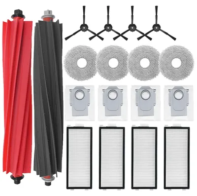 Produktbild von VERCO Ersatzteile für Roborock Qrevo Master Qrevo Slim Zubehör Ersatz Bürsten Set HEPA Filter Staub Beutel Wisch Mopp Seitenbürste