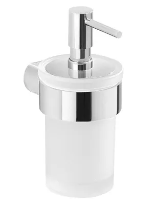 Produktbild von PIRENEI Hängender Seifenspender 110 ml, Milchglas, Chrom