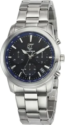 Produktbild von ETT EGS-12073-31M Herren-Armbanduhr, Edelstahl-Gehäuse, Metall-Armband, Solarbetrieb