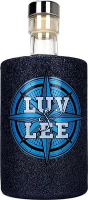 Produktbild von Luv & Lee Hanseatic Dry Gin aus Hamburg 0,5l (43% Vol) - Bling Bling Glitzerflasche in schwarz