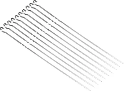 Produktbild von 10-teiliges Set flacher Grillspieße aus Edelstahl für Partys und Outdoor-Aktivitäten