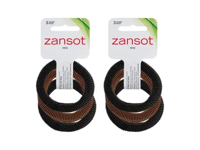 Imagen del producto de Zansot, 2 gomas elásticas para el pelo, tela negra y marrón, 2 unidades