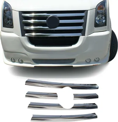 Zdjęcie produktu dla Listwy osłony chłodnicy Listwy osłony chłodnicy do VW Crafter 2006-2012 stal nierdzewna srebrny 5szt