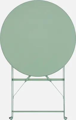 Immagine prodotto di Tavolo da giardino bistrot pieghevole in acciaio, 2 posti, Ø60cm, Verde grigio