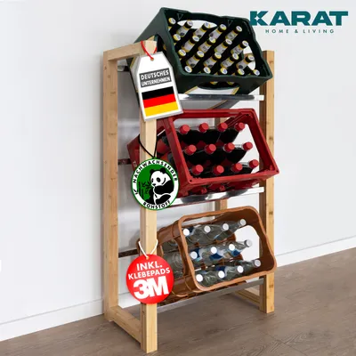 Produktbild von Bambus-Flaschenkastenständer Flash in 2 Größen erhältlich 112 x 56 x 32 cm