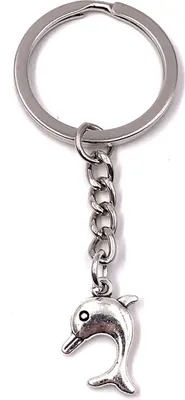 Produktbild von Onwomania Schlüsselanhänger Delfin Fisch Metall Anhänger Charm
