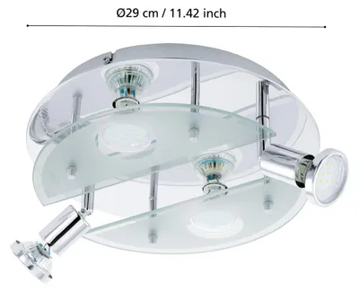 Obrázek produktu pro EGLO Cabo 1, GU10, 3000 K, 240 lm, IP20, Chrom, Průhledná, Bílá