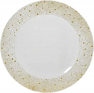 Produktbild von Dekoteller 33cm Kunststoff mit Punkten Muster 1 Stück sortiert