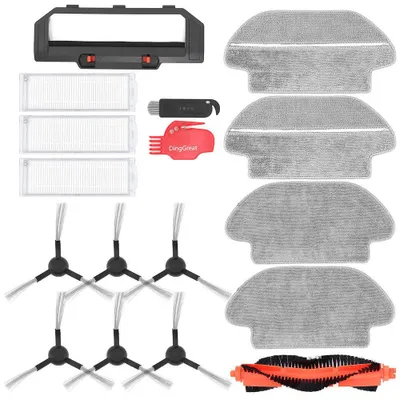 Ersatzteil-Set für Roboterstaubsauger, 1 Hauptbürste, 6 Seitenbürsten, 3 Filter