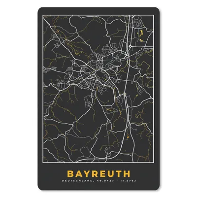 Produktbild von MuchoWow® Mauspad Mousepad Deutschland - Schwarz und Gold - Bayreuth - Stadtplan - Karte 40x60 cm - Mousepads - Maus Mat - Pad - Mausunterlage - Schreibtisch Accesoire