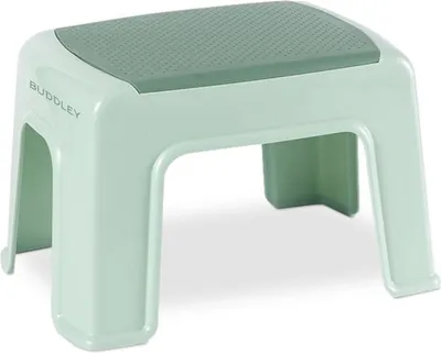 Produktbild von BUDDLEY Trittstufe Grün - Kinder Hocker - Tritthocker Küche - Hocker Badezimmer, Toilette -Trittstufe Kind - Trittstufen Erwachsene  - Zum Sitzen