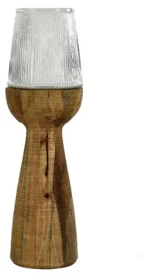 Image de Vase et bougeoir en bois de manguier, style naturel, diamètre 22 cm, hauteur 72 cm