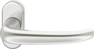 Produktbild von FSB Rahmentürdrücker 09 1023 Hochhaltefeder B ovale Rosette Aluminium silber