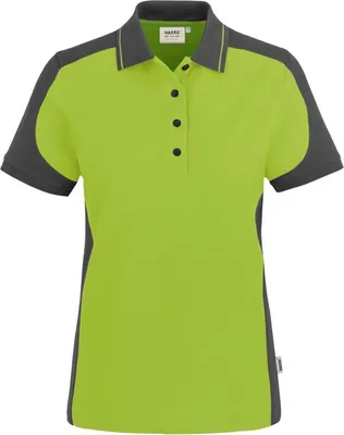 Produktbild von HAKRO Damen Poloshirt Contrast Mikralinar® 239, kiwi/anthrazit, 5XL