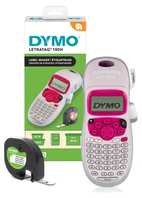 Zdjęcie produktu dla Ręczne urządzenie etykietujące DYMO LetraTag LT-100H | przenośne urządzenie etykietujące z klawiaturą ABC | niebieskie | idealne do biura lub domu | różowe