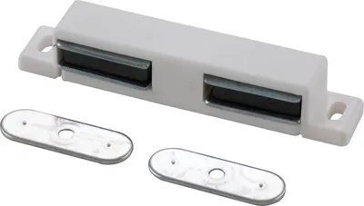 Produktbild von MACO Doppelmagnetschnapper Type 4.2, Haltekraft 4 kg, 1 Loch, Kunststoff weiß