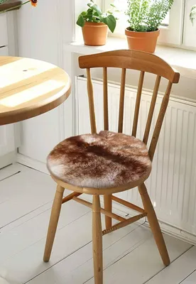 Produktbild von Lammfell Sitzkissen Ø 40 cm Stracciatella -