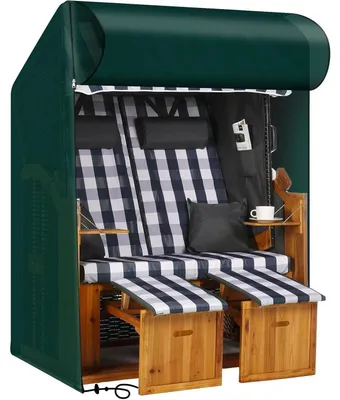 Produktbild von Strandkorbhülle Wasserdicht Winddicht UV-beständig reißfest 125x90x135/165cm Grün PE