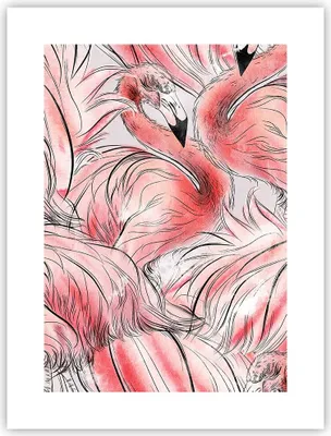 Produktbild von Poster - Poster ohne Rahmen - Flamingo Pink Exotik - 30x40 cm - Wand Bild - Wanddeko - Wandbilder - Kunstposter - Wandposter - Bilder - Kunstdruck - Wanddekoration - Wandbild - P2XPA30x40-5070