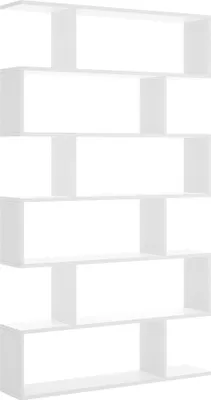 Produktbild von Bücherregal Djorone, Mehrzweck-Büroregal, Bücherregal mit 6 Regalen, 80x25h190 cm, Weiß
