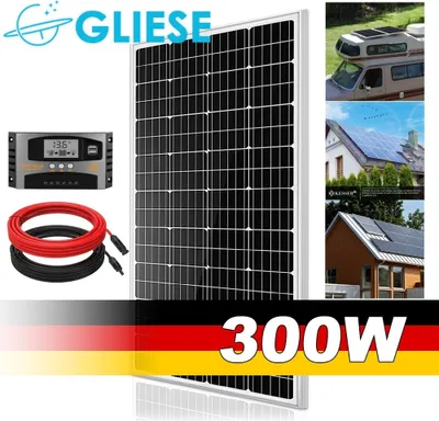 Produktbild von Balkonkraftwerk 300Watt Photovoltaik Solaranlage 12V 12Volt Solarzelle kit für Wohnmobil Wohnwagen Haushalt