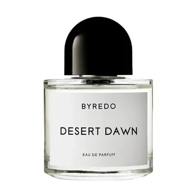 A clear, professional studio shot of a Byredo Desert Dawn Eau de Parfum bottle against a white background.