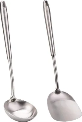 Produktbild von Famanu Kochgeschirr Set mit Wokspatel und Servierlöffel - Edelstahl