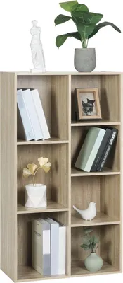 Produktbild von Bolt Edge, Bücherregal – 7 Fächer – Eiche – MDF – Für Wohnzimmer und Schlafzimmer