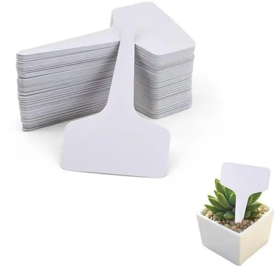 Produktbild von 95 Pflanzetiketten – Kunststoff – T-Form – 6 x 10 cm – Etiketten für den Garten – Für Pflanzen und Setzlinge im Freien – Gartenetiketten