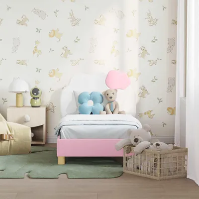 Produktbild von Cloris Designermöbel Kinderbettgestell mit Kopfteil mit Kopfteil Rosa 70 x 140cm Polyurethan- 2026Neu403158 - Klassische BettenJugendbett Tagesbett