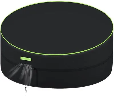 Produktbild von Ibenzoa® Wasserdichte Schutzhülle für Sonneninsel & runde Gartenstühle – 420D Oxford mit PVC-Beschichtung, 190 x 90/50 cm, grüner Saum, Zugkordel & Belüftung