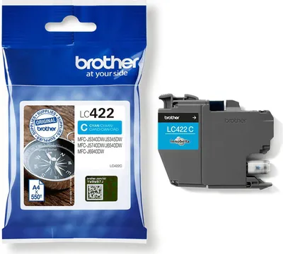 Produktbild von Brother LC422C, Cyan, 1 Stück(e), 550 Seiten, Einzelpackung