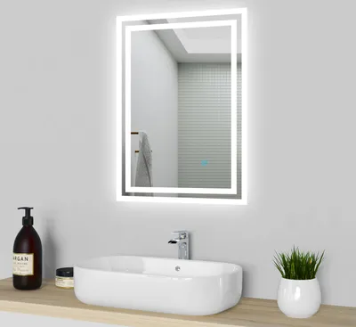 Produktbild von LED Badspiegel Badezimmerspiegel 50x70 mit Beleuchtung Lichtspiegel Wandspiegel mit Touch-schalter beschlagfrei IP44 Kaltweiß Mojito-Serie