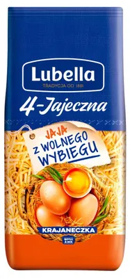 Imagen del producto de Lubella, pasta para 4 huevos, variedad "Krajaneczka", 200 gramos