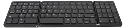 Zdjęcie produktu dla Klawiatura Bluetooth z potrójnym składaniem, obsługująca wiele urządzeń – bezprzewodowa klawiatura do laptopa, tabletu i telefonu, kolor czarny