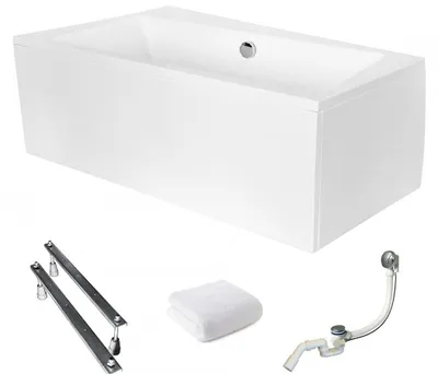 Produktbild von Aqua For You | Besco Badewanne - 150x90 Cm - Antimikrobielle Beschichtung - mit Weiße Verkleidung - Eckbadewanne - Rechts Seite - mit Siphon - Acryl